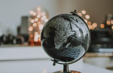 Globe and notebook