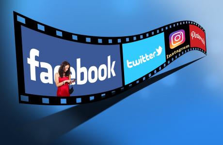 filmstrip with twitter and facebook