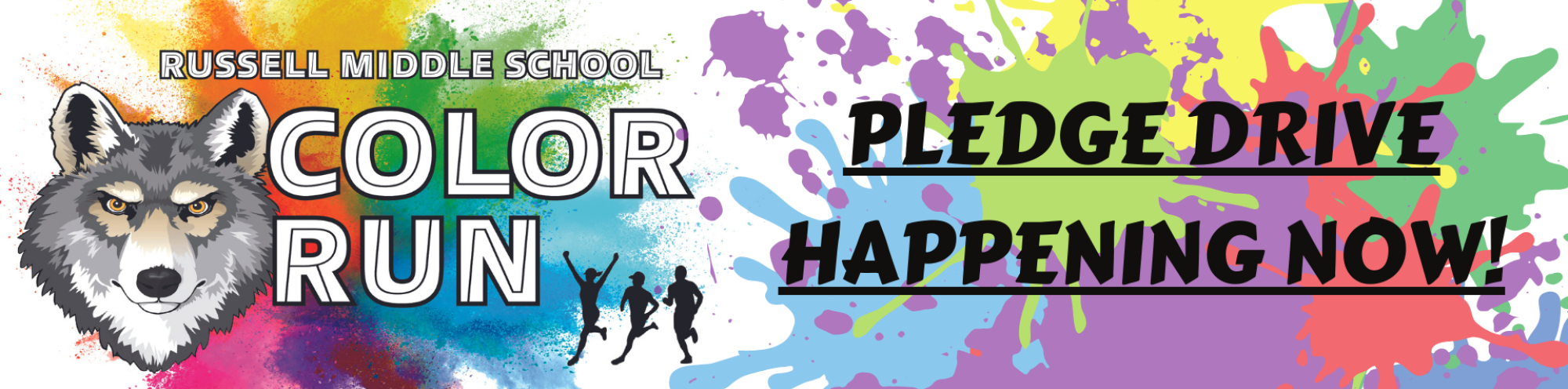 Russell Middle School Color Run Pledge drive happening now